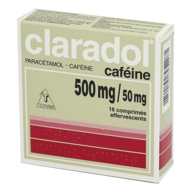 CLARADOL CAFFEINE 16 EFFERVESCENT TABLETS