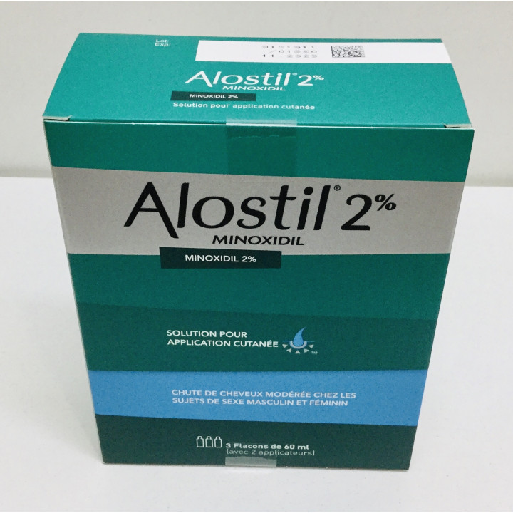 Alostil 2% Minoxidil 3 Flacons de 60 ml