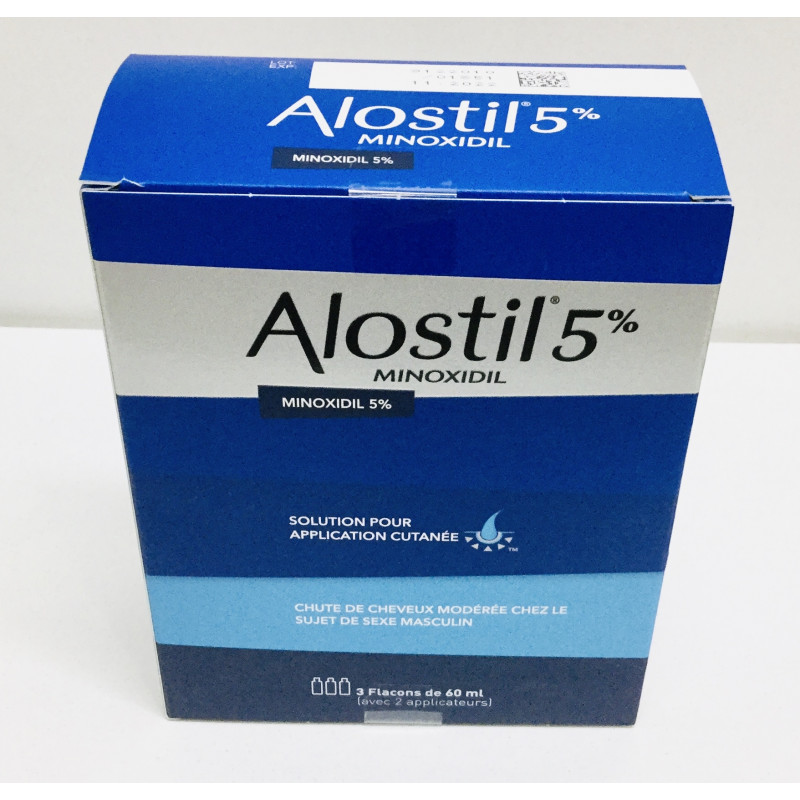 ALOSTIL 5% MINOXIDIL LIQUIDE 3 FLACONS DE 60ML