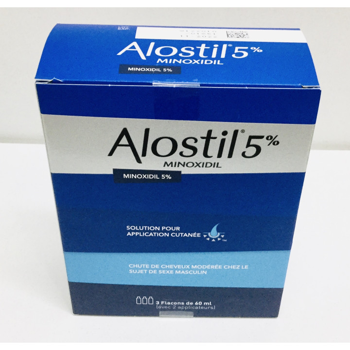 ALOSTIL 5% MINOXIDIL 3 BOTTLES OF 60ML 