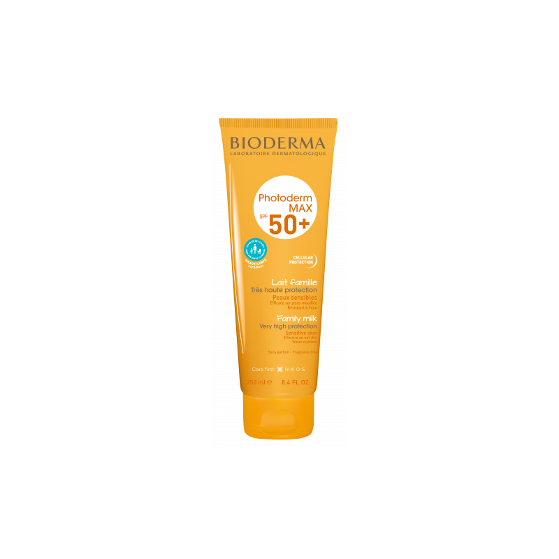 Bioderma Photoderm Max SPF50+ Lait famille solaire Tube 250ml Bioderma Photoderm Max SPF50+ Lait famille solaire Tube 250ml