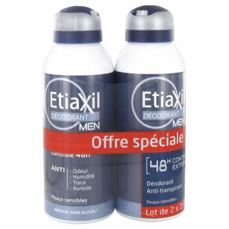 ETIAXIL DEODORANT MEN AEROSOL 2X50ML