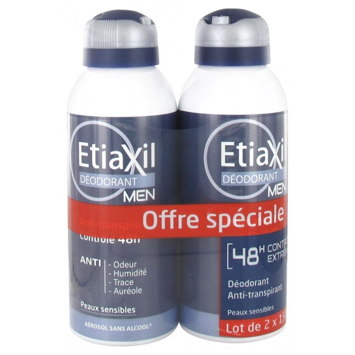 ETIAXIL DEODORANT MEN AEROSOL 2X50ML