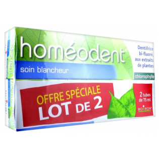 HOMEODENT DENTIFRICE SOIN BLANCHEUR GOUT CHLOROPHYLLE 2X75ML