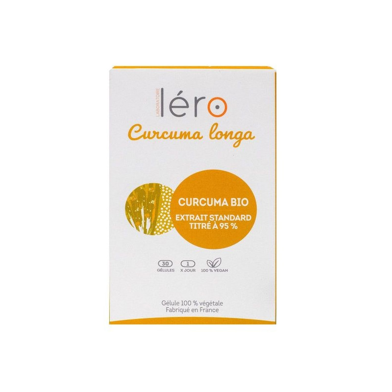 LERO CURCUMA LONGA BIO EXTRAIT STANDARD TITRE A 95% 30 GELULES LERO CURCUMA LONGA BIO EXTRAIT STANDARD TITRE A 95% 30 GELULES