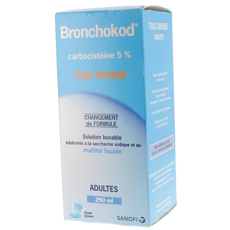 BRONCHOKOD 5% SIROP ADULTE 250ML NOUVELLE FORMULE 