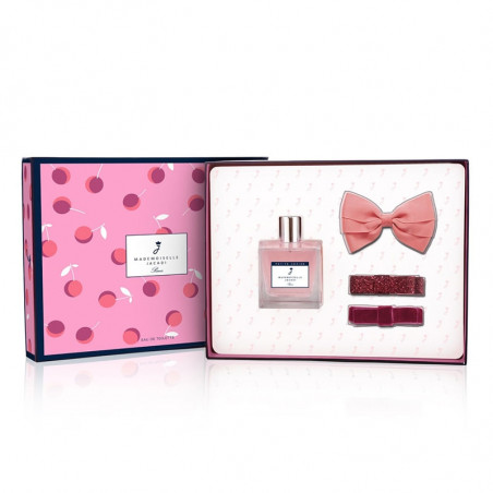 JACADI COFFRET PETITE CERISE AVEC BARETTES 