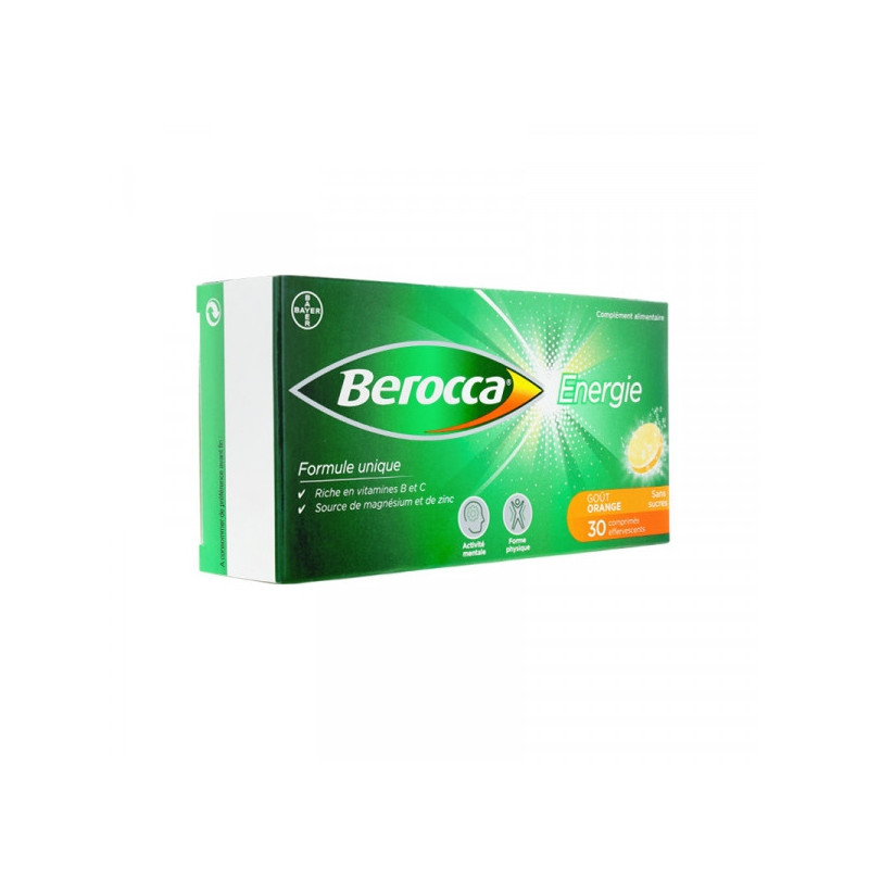 Berocca sans sucre par 30 comprimés effervescents