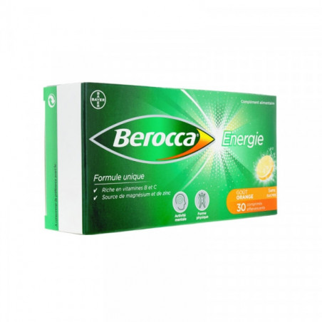 Berocca sans sucre par 30 comprimés effervescents