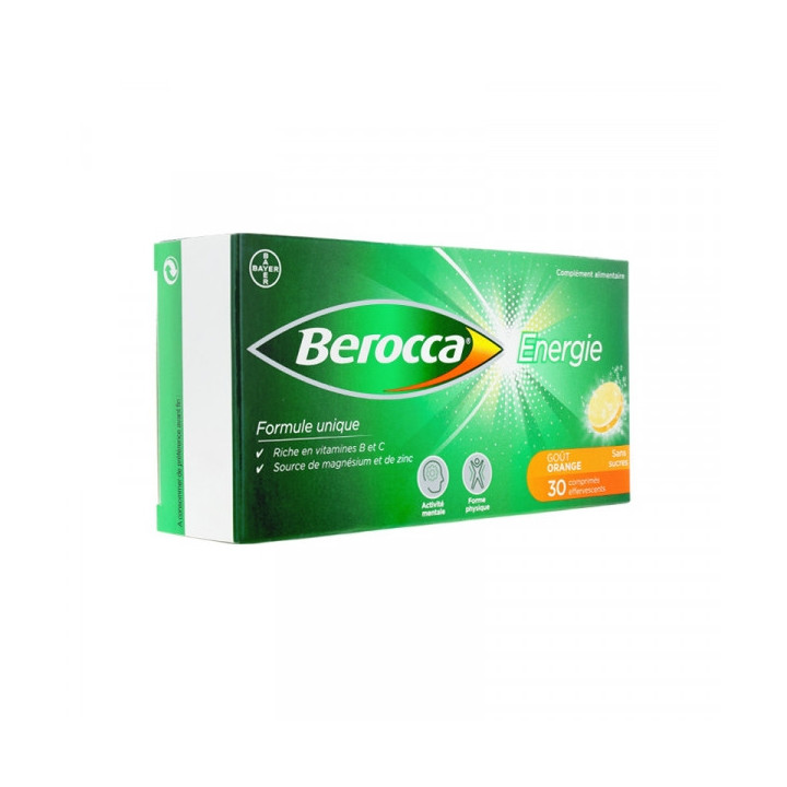 Berocca sans sucre par 30 comprimés effervescents