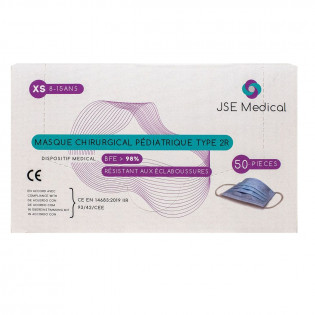 SURGICAL MASKS TYPE 2R 8-15 YEARS X50 JSE MEDICAL
