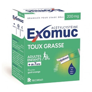 EXOMUC SANS EAU 15 SACHETS GOUT ORANGE 