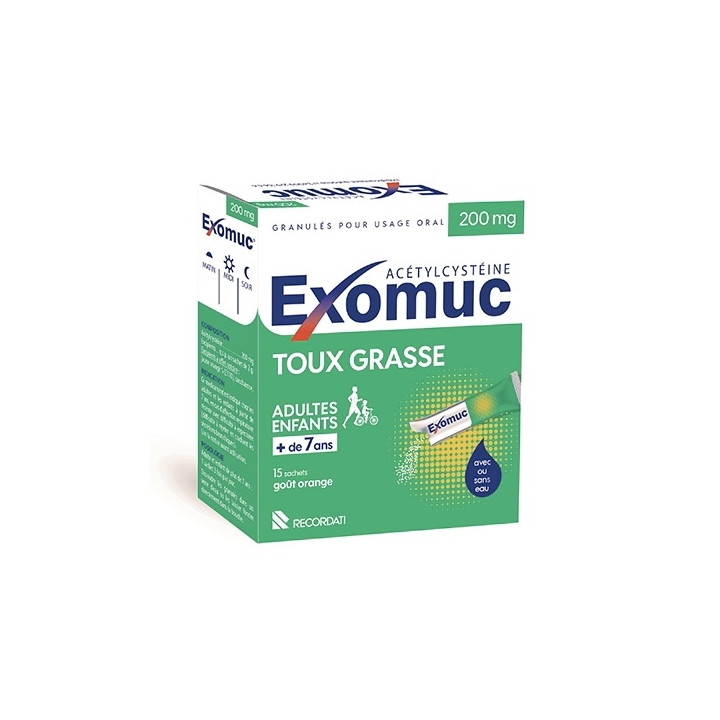 EXOMUC WITHOUT WATER 15 BAGS ORANGE TASTE 