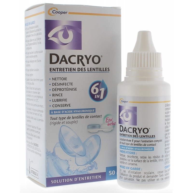 DACRYO ENTRETIEN DES LENTILLES 6 EN 1 50ML DACRYO ENTRETIEN DES LENTILLES 6 EN 1 50ML