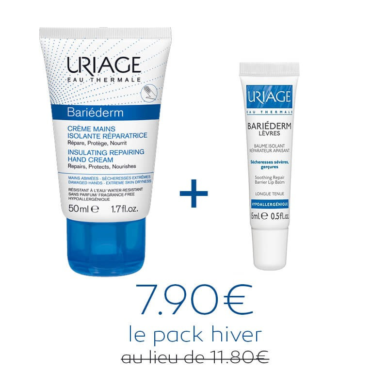 Pack Hiver Uriage : Crème mains & Stick Lèvres Pack Hiver Uriage : Crème mains & Stick Lèvres