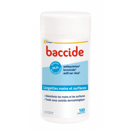 BACCIDE 100 HAND AND SURFACE WIPES 