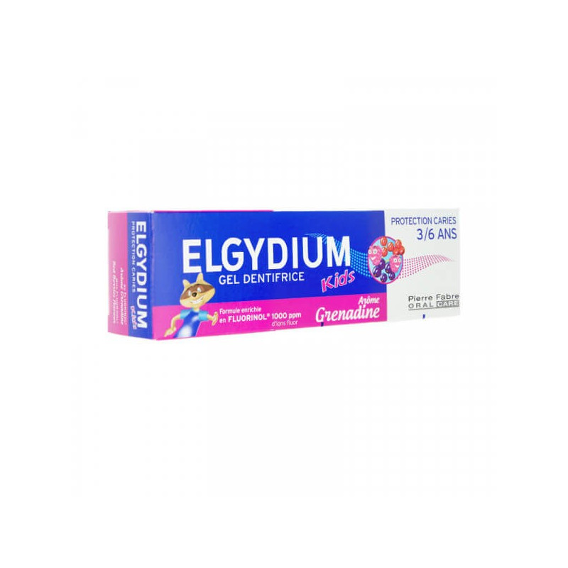 Elgydium Gel Dentifrice 3-6 ans Arôme Grenadine 50 ml