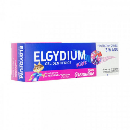 Elgydium Gel Dentifrice 3-6 ans Arôme Grenadine 50 ml