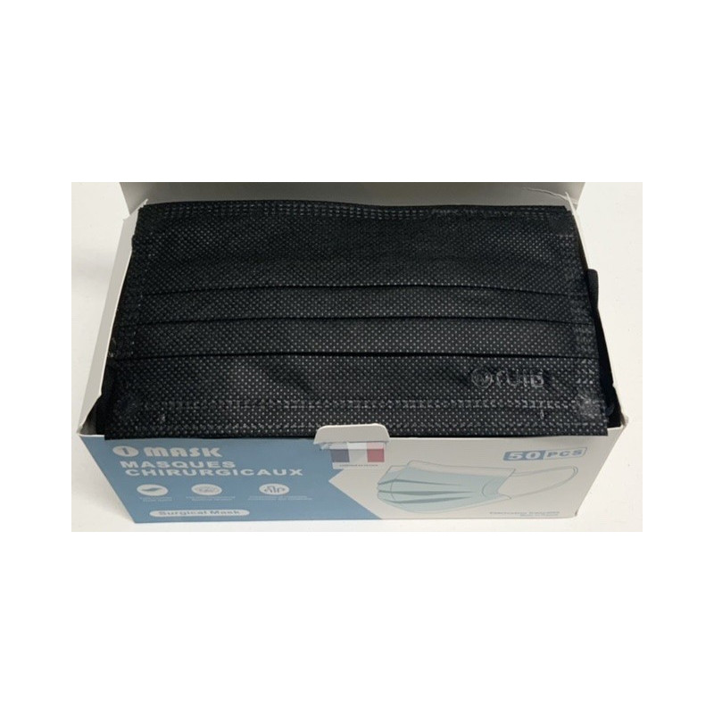 Black Surgical Masks Type IIR Box of 50