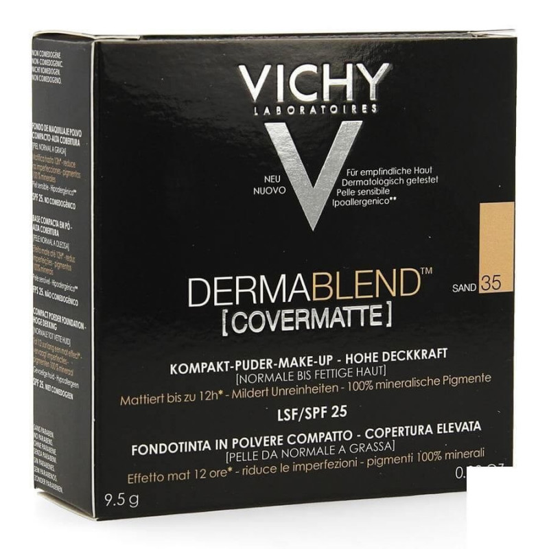 Vichy Dermablend Covermatte Compact Powder Foundation 12h 45 Gold