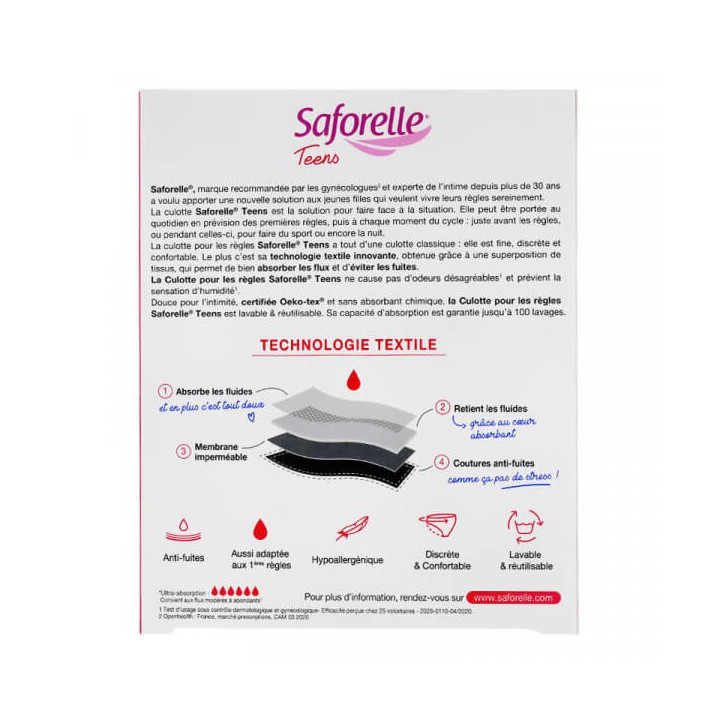 Saforelle Ado Culotte pour les Règles 14 ans 
