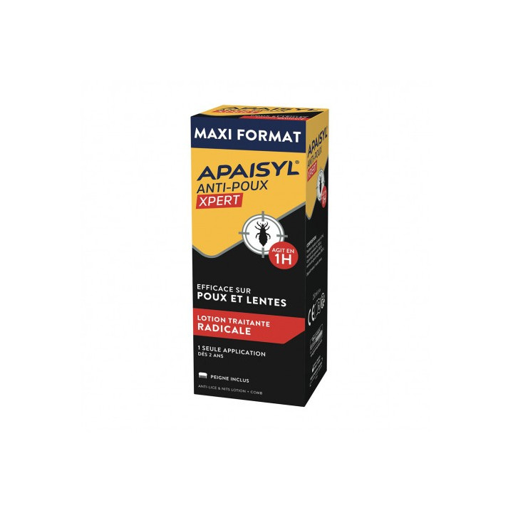 APAISYL ANTI LICE XPERT RADICAL TREATMENT LOTION FOR 2 YEARS 200ML + COMB INCLUDED 