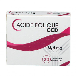 Acide Folique 0,4 mg 30 comprimés CCD 