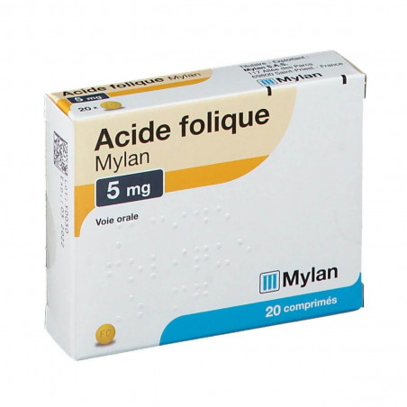 Folic Acid 5 mg 20 tablets Mylan
