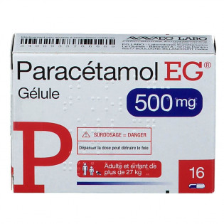 Paracétamol EG 500 mg 16 gélules 