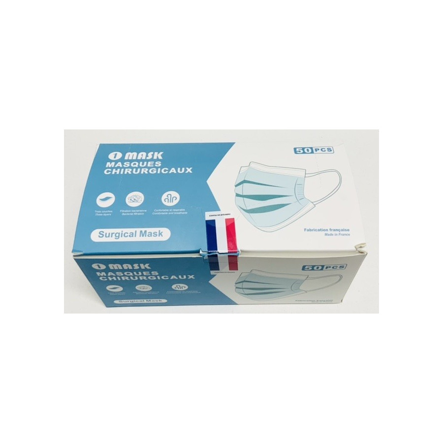 Masques Chirurgicaux ROSES UNIR Type IIR 2R Boite de 50