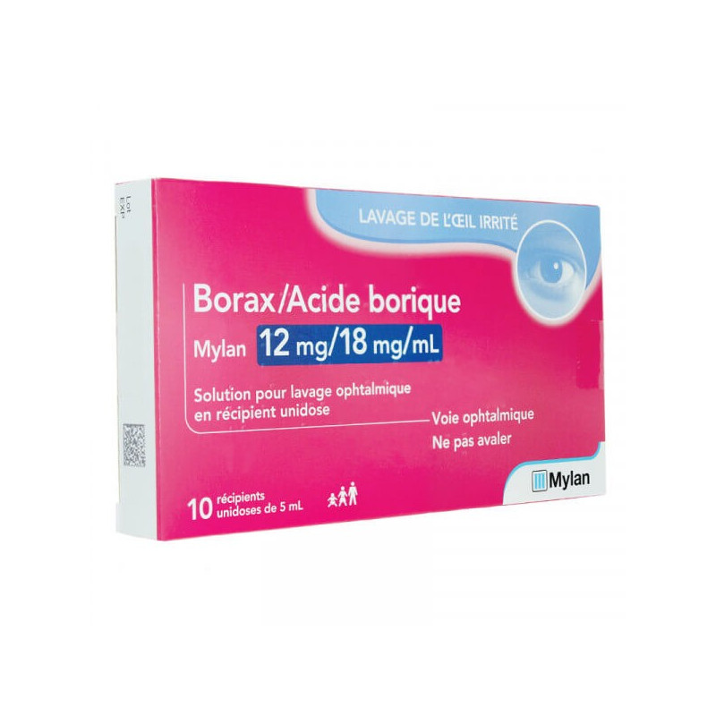 Borax / Acide Borique 10 unidoses ophtalmiques Mylan