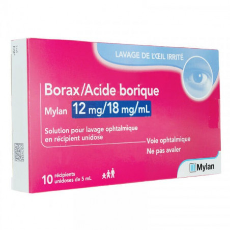 Borax / Acide Borique 10 unidoses ophtalmiques Mylan