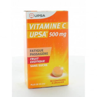 Vitamine C 500 mg Fruit Exotique 30 comprimés à croquer UPSA