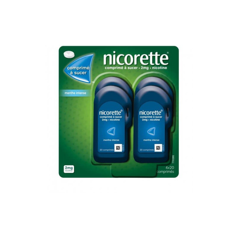 Nicorette 2 mg 4 x 20 comprimés à sucer Menthe Intense 