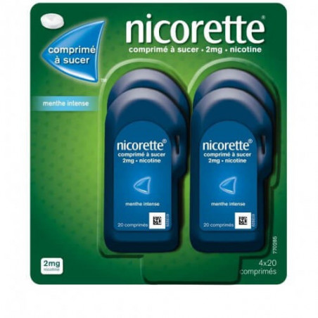 Nicorette 2 mg 4 x 20 comprimés à sucer Menthe Intense 