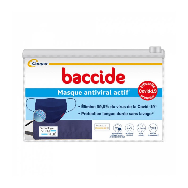 Masque Antiviral Actif UNS1 - 20 lavages Baccide 