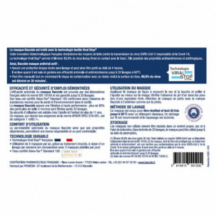 Masque Antiviral Actif UNS1 - 20 lavages Baccide 