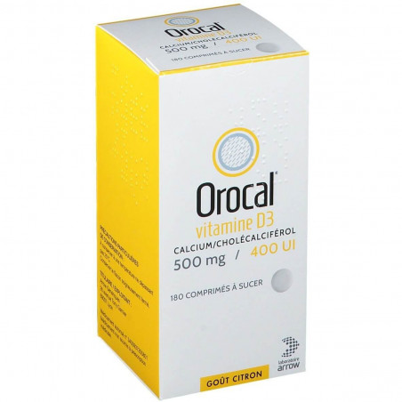 Orocal Vitamine D3 500 mg/400 UI 180 comprimés