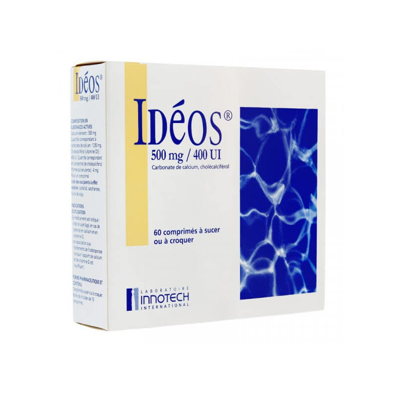 Ideos 500 mg/400 IU 60 chewable tablets