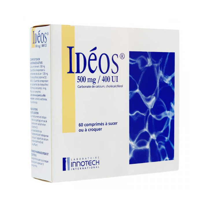 Idéos 500 mg/400 UI 60 comprimés à croquer