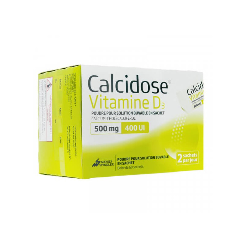 Calcidose Vitamine D3 500 mg/400 UI 60 sachets