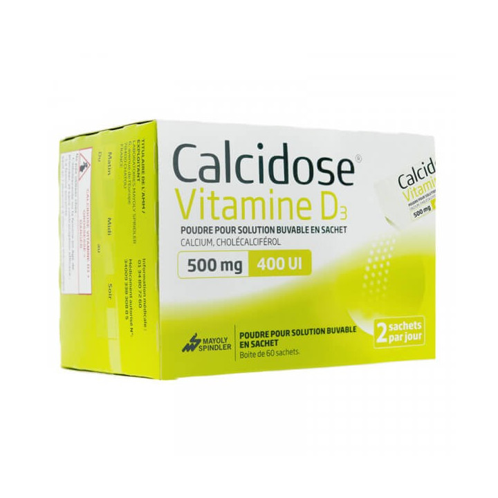 Calcidose Vitamine D3 500 mg/400 UI 60 sachets