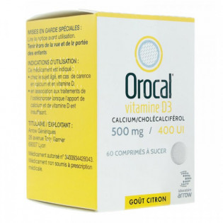 Orocal Vitamin D3 500 mg/400 IU 180 tablets