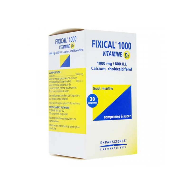 Fixical Vitamine D3 1000 mg/800 UI 30 comprimés à sucer