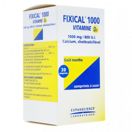 Fixical Vitamin D3 1000 mg/800 IU 30 chewable tablets