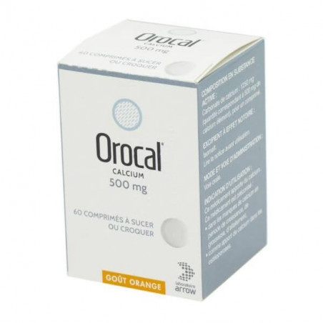 Orocal 500 mg 60 comprimés à sucer ou à croquer 