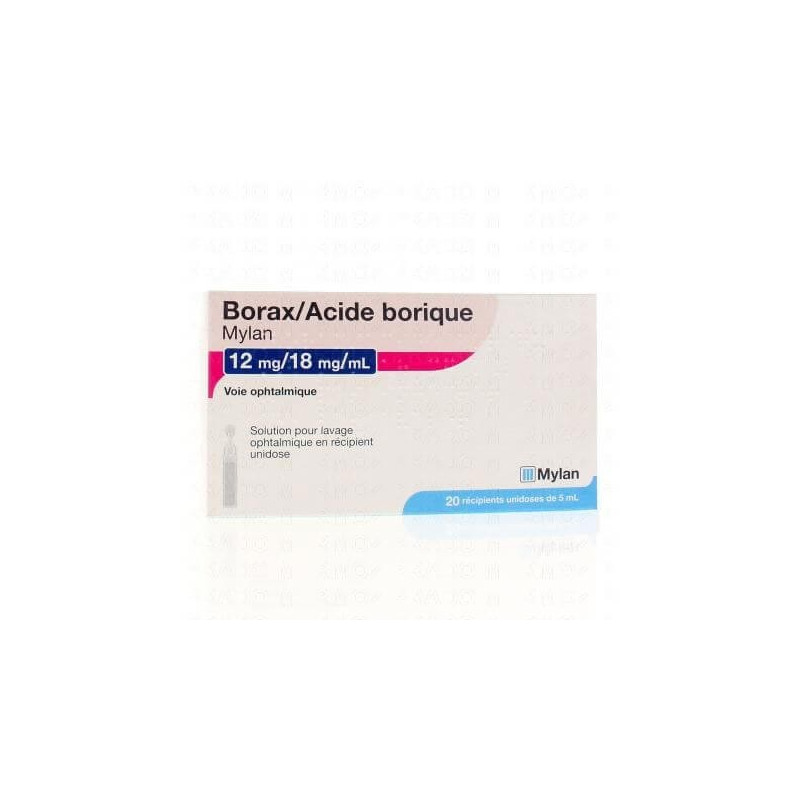 Borax / Acide Borique 12 mg/18 mg/ml 20 unidoses de 5 ml Mylan 