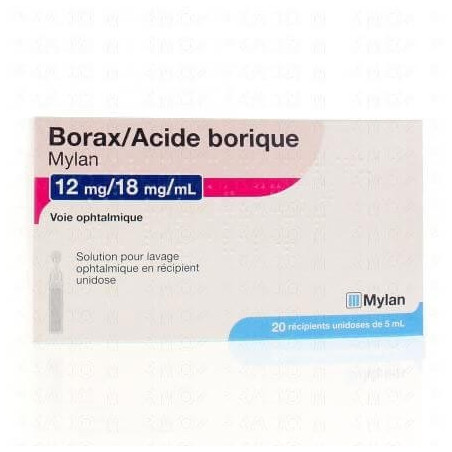 Borax / Acide Borique 12 mg/18 mg/ml 20 unidoses de 5 ml Mylan 