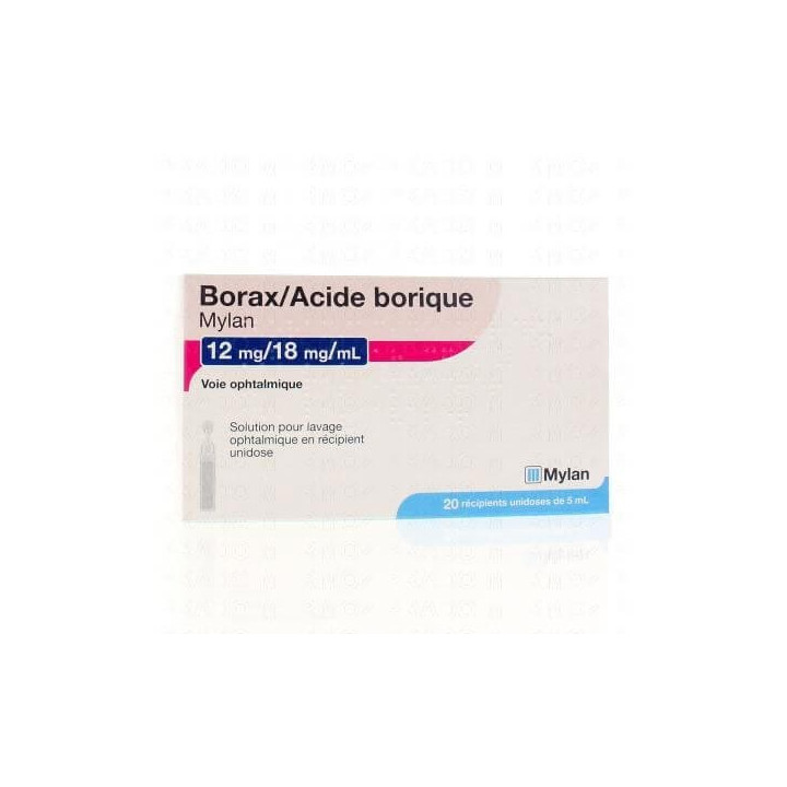 Borax / Acide Borique 12 mg/18 mg/ml 20 unidoses de 5 ml Mylan 
