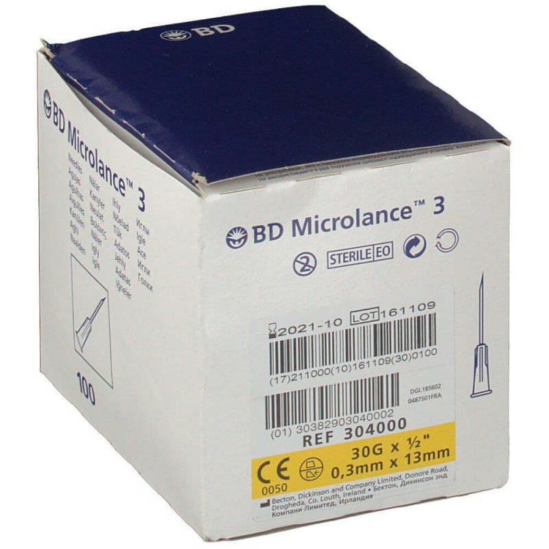 BD Microlance 3 Boite de 100 aiguilles 0,3mm x 13mm